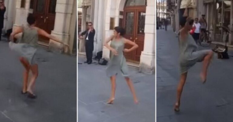 Prišla je uličnom sviraču koji je svirao violinu i zaplesala. Ono što je nastalo je prava magija!